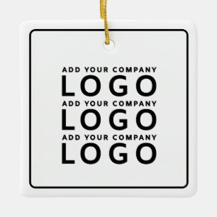 Minimalistisch Witte Zakelijke Logo Bedrijfsmerk Keramisch Ornament