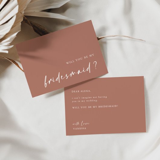 Minimalistisch: word je mijn Bridesmaid-uitnodigin Kaart