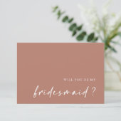 Minimalistisch: word je mijn Bridesmaid-uitnodigin Kaart (Staand voorkant)