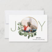 Minimalistisch Wreath | Joy | Kerstfoto Kaart (Voorkant)