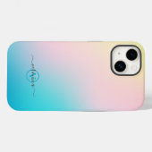 Minimalistisch Zacht Gradiënt Modern Monogram Case-Mate iPhone Case (Achterkant (horizontaal))