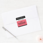 Minimalistisch zacht rood kruid vierkante sticker (Envelop)