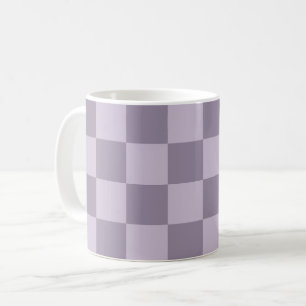 Minimalistisch Zachte Lavendel Schachbrett Patroon Koffiemok