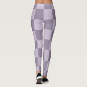 Minimalistisch Zachte Lavendel Schachbrett Patroon Leggings (Achterkant)