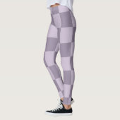 Minimalistisch Zachte Lavendel Schachbrett Patroon Leggings (Links)