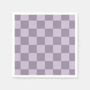 Minimalistisch Zachte Lavendel Schachbrett Patroon Servet
