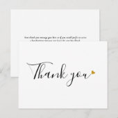 Minimalistisch Zakelijk Bedank Script  Gouden Hart Briefkaart (Voorkant / Achterkant)