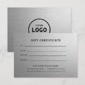 Minimalistisch zakelijk cadeaubon met Logo (Voorkant / Achterkant)