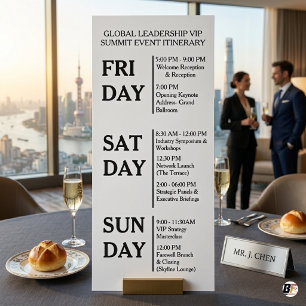 Minimalistisch zakelijk VIP-top evenementenprogram Reclamekaart