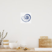 Minimalistisch Zee Shell Nautilus Poster (Keuken)