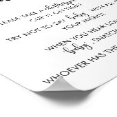 Minimalistisch zeg niet dat het Baby het Spel Teke Poster (Hoek)