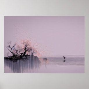 Minimalistisch Zen landschap Poster