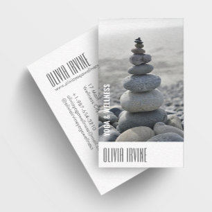 Minimalistisch Zen Stones Yoga & Wellness White Bu Visitekaartje