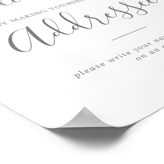 Minimalistisch zilver adres en envelopteken poster (Hoek)