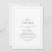 Minimalistisch zilver Het is Twins Baby shower Kaart (Voorkant)