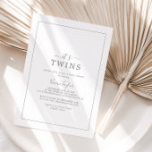 Minimalistisch zilver Het is Twins Baby shower Kaart