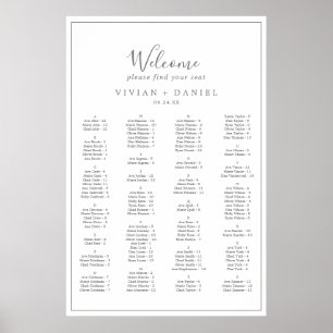 Minimalistisch zilveralfabetisch Zitdiagram Poster