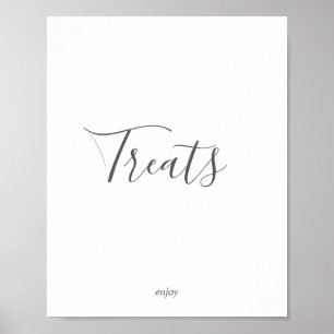 Minimalistisch Zilveren Traktatieschild Poster