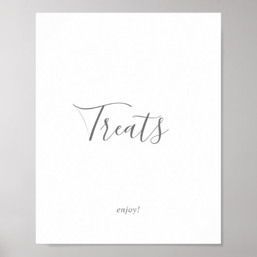 Minimalistisch zilveren Treats bord Poster (Voorkant)