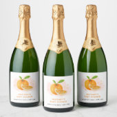 Minimalistisch zoet Sinaasappel Citrus Baby shower Sparkling Wijnetiket (Flessen)
