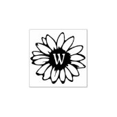 Minimalistisch Zonnebloem Familie Monogram Rubberstempel (Afrduk)