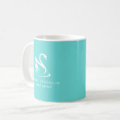 Minimalistisch Zwaansilhouet op Robin Egg Blue Koffiemok (Voorkant links)