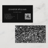 Minimalistisch zwart aangepast QR-codescript Moder Visitekaartje (Voorkant / Achterkant)