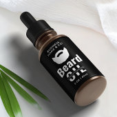 Minimalistisch Zwart Baard Olie Dropper Flesetiket Etiket