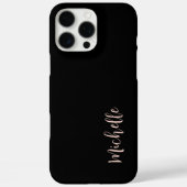Minimalistisch zwart chique Roos Gold Script Case-Mate iPhone Case (Achterkant)