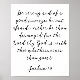 Minimalistisch zwart Christelijk citaat Poster