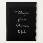 Minimalistisch Zwart Custom Persoonlijk Maandelijk Planner (Achterkant)