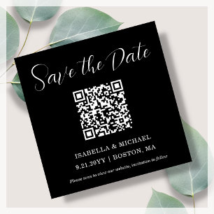 Minimalistisch zwart De datum opslaan QR-code