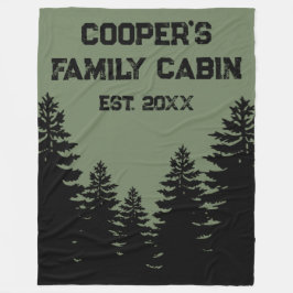 Minimalistisch zwart dennenboomsilhouet fleece deken