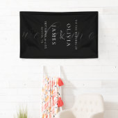 Minimalistisch Zwart Elegant Script Huwelijk Welko Spandoek (Insitu)