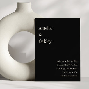 Minimalistisch zwart Elegant Stijlvol Modern Bruil Kaart