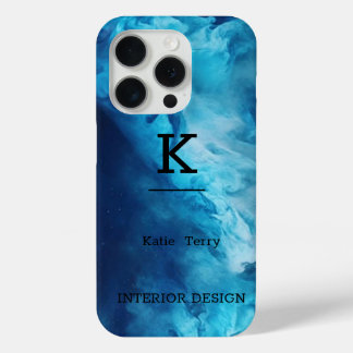 Minimalistisch zwart en blauw Modern Monogram Hoes