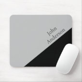 Minimalistisch zwart en grijs kleurenblok gestrest muismat (Met muis)