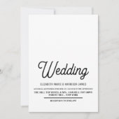 Minimalistisch - zwart en wit - bruiloft kaart (Voorkant)