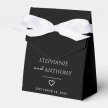 Minimalistisch zwart en wit heart modern huwelijk