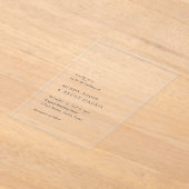 Minimalistisch zwart en wit modern huwelijk acryl uitnodigingen (Laagn)