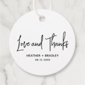 Minimalistisch zwart en wit modern huwelijk bedankjes labels (Voorkant)