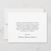 Minimalistisch zwart en wit modern huwelijk bedankkaart (Achterkant)