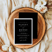 Minimalistisch zwart en wit modern huwelijk kaart