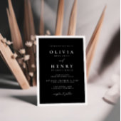 Minimalistisch zwart en wit modern huwelijk kaart