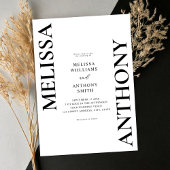 Minimalistisch zwart en wit modern huwelijk kaart