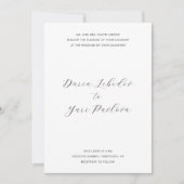 Minimalistisch zwart en wit modern huwelijk kaart (Voorkant)