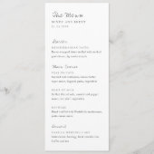 Minimalistisch zwart en wit modern huwelijk menu (Voorkant)