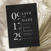 Minimalistisch zwart en wit modern huwelijk save the date