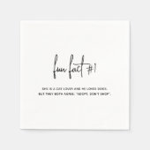 Minimalistisch zwart en wit modern huwelijk servet (Voorkant)