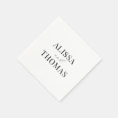 Minimalistisch zwart en wit modern huwelijk servet (Hoek)